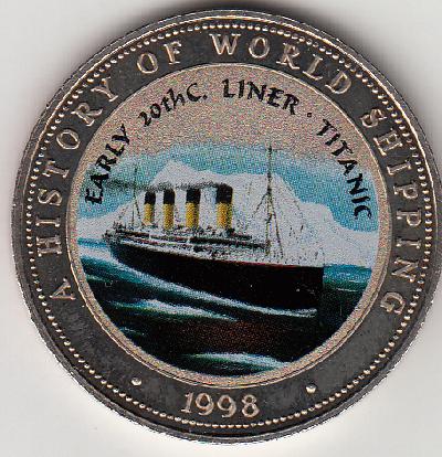 Beschrijving: 25 Shillings SHIP TITANIC Coloured